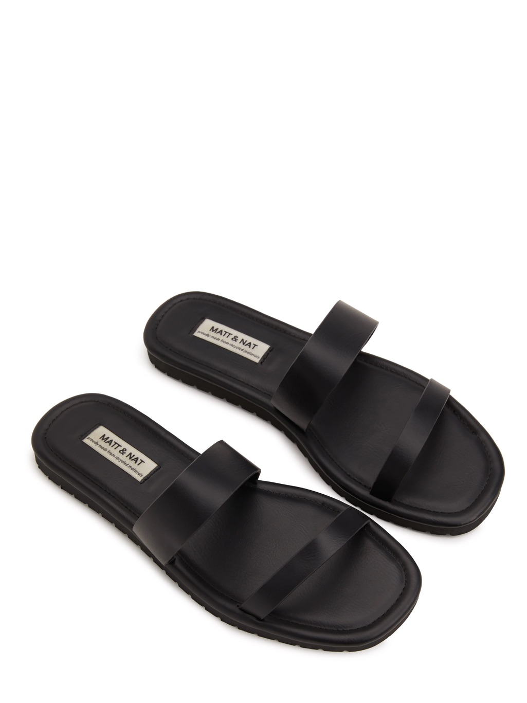 Newmatt & Nat Black Double-Strap Slide Sandals (Sz 36/Us 5)